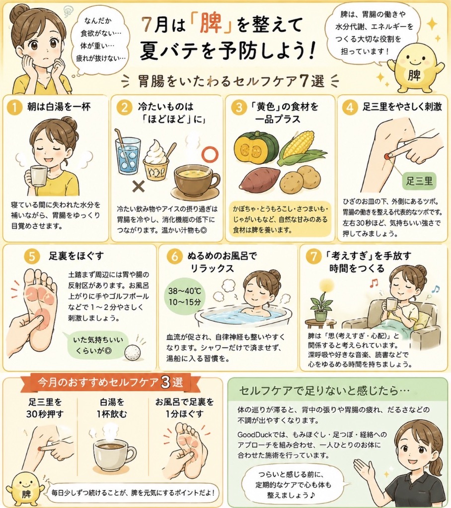 ## 今日からできる！脾をいたわるセルフケア